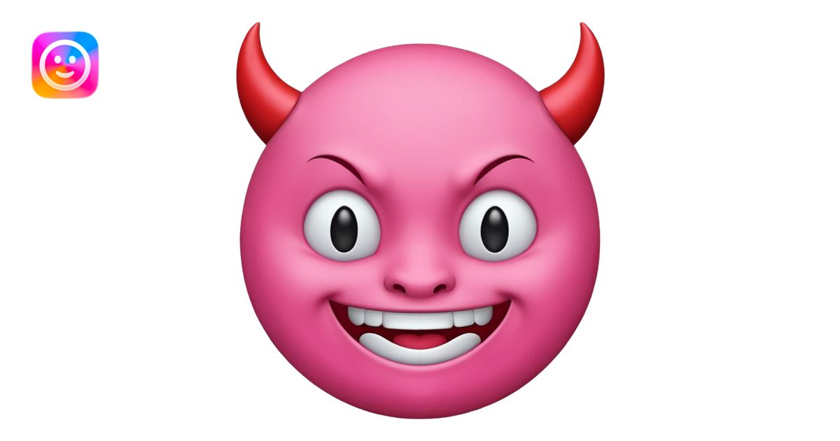 Devil emoji but pink 😈 emoji | AI Emoji Generator