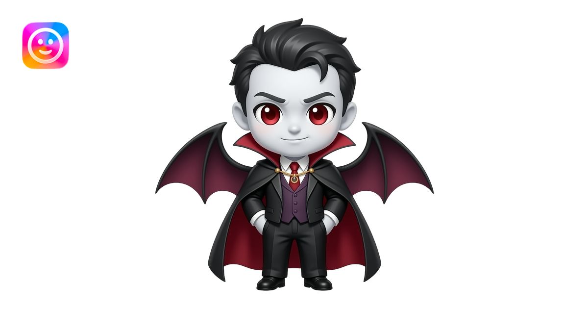 chibi anime old vampire man full body emoji | AI Emoji Generator
