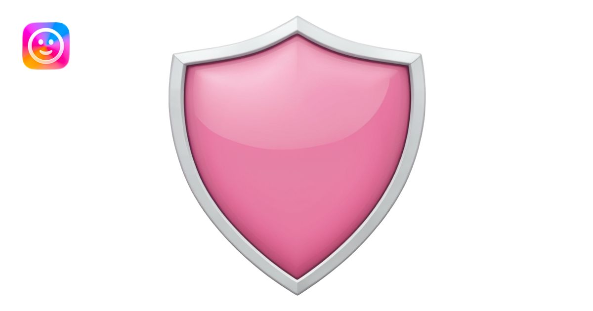 pink shield with white frame and a heart on it emoji | AI Emoji Generator