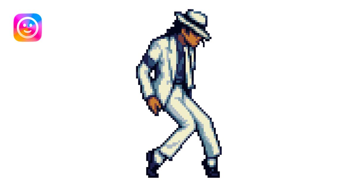 Michael Jackson moonwalking, pixel art style, hat image | AI Emoji ...