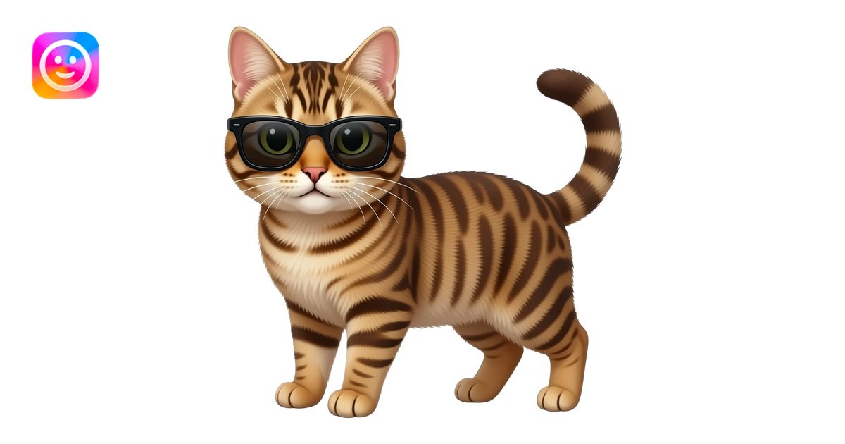 Cat wearing sunglasses emoji | AI Emoji Generator
