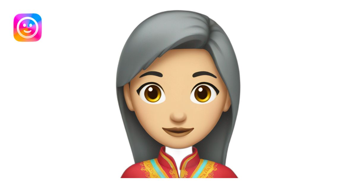 kazakh girl with national clothes emoji | AI Emoji Generator