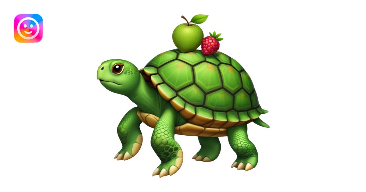A turtle 🐢 carrying fruits emoji | AI Emoji Generator
