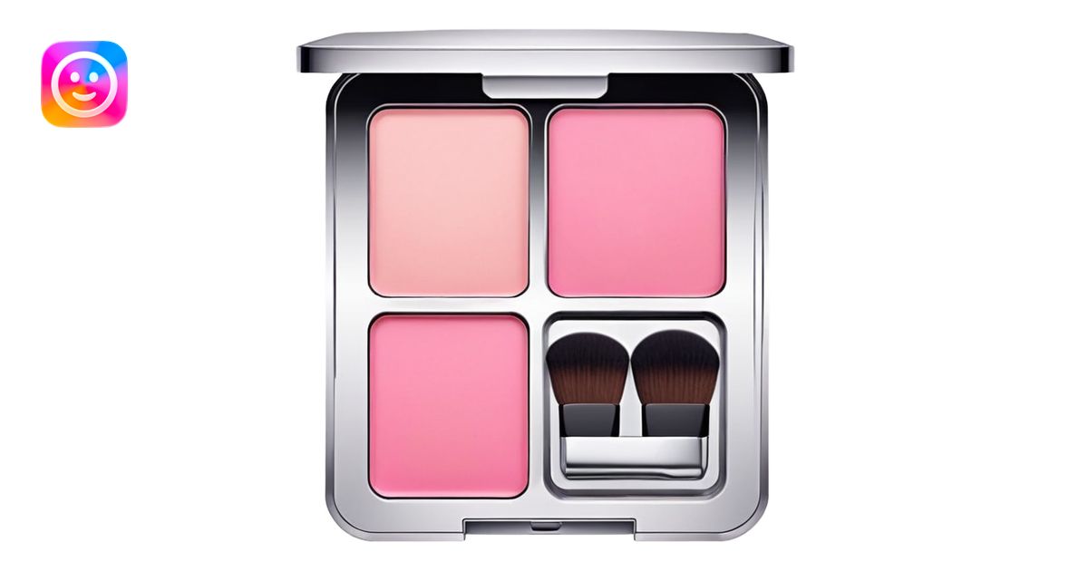 Black square shaped pink blusher compact makeup emoji | AI Emoji Generator