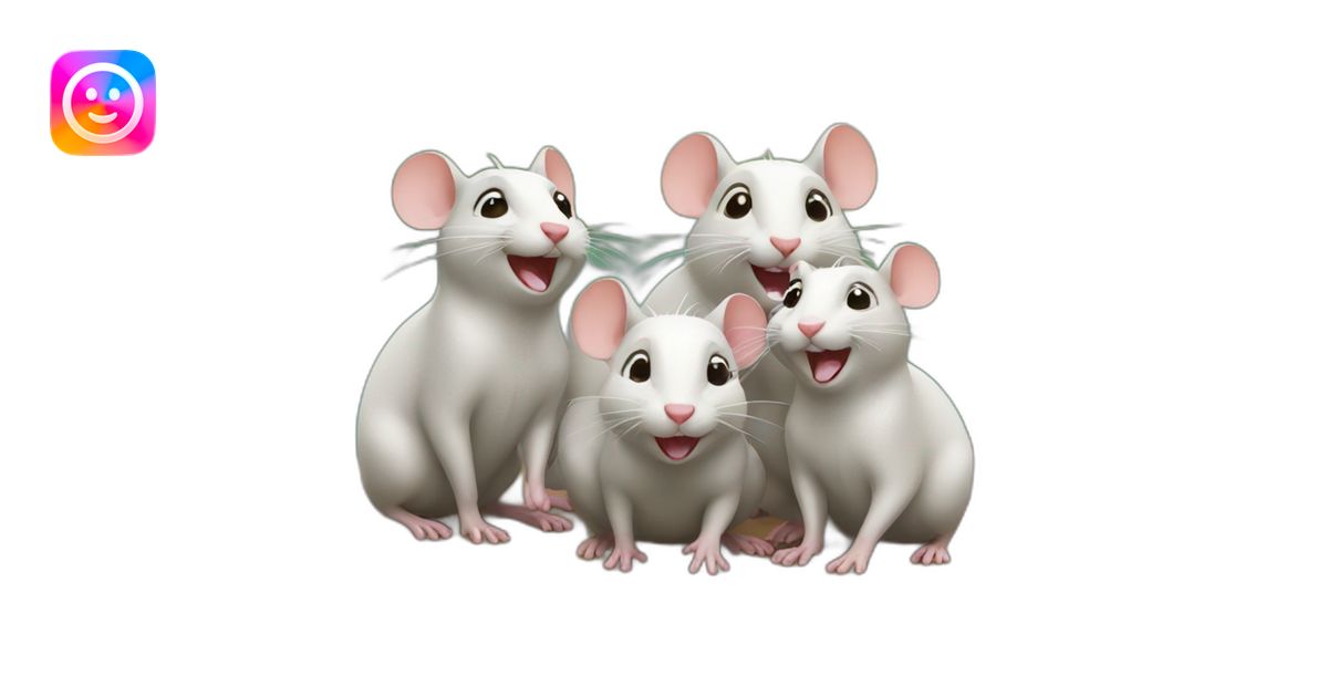 four happy rats emoji | AI Emoji Generator