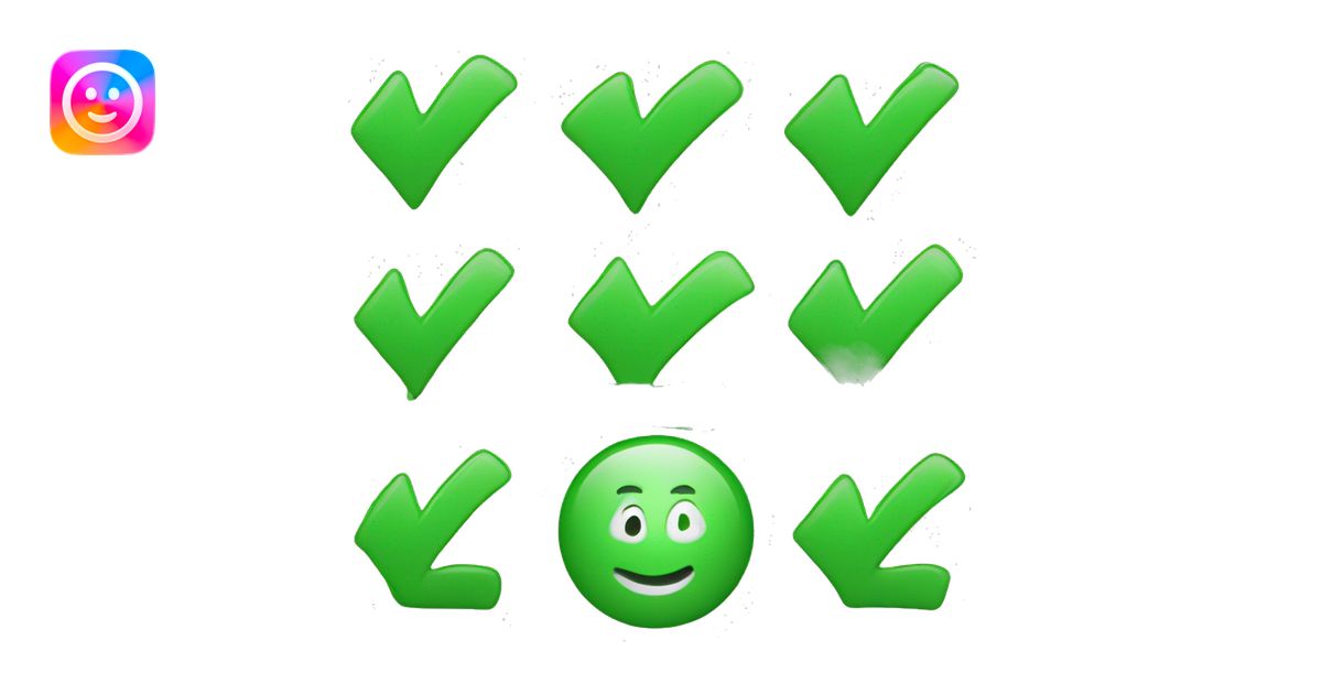 green check mark with no background emoji | AI Emoji Generator