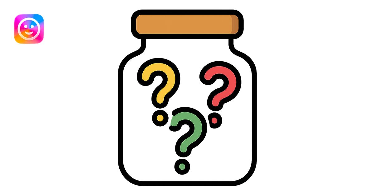 glass jar filled with question marks, color outline icon style emoji ...