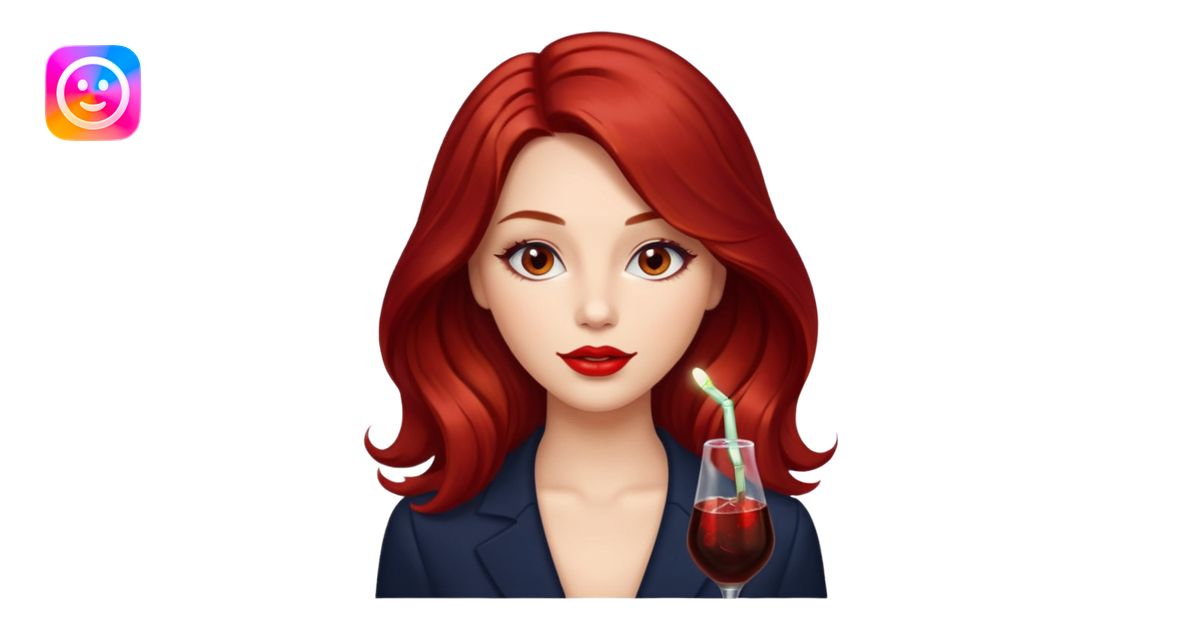 Draw a young glamorous woman with LONG cherry cola hair in a centre ...