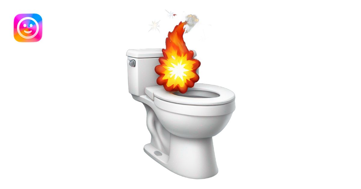 Toilet with a firecracker emoji | AI Emoji Generator