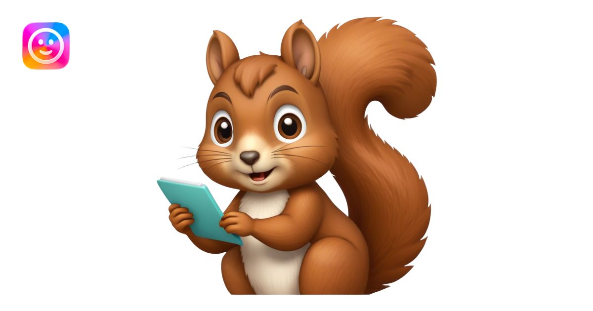 Squirrel with numbers in its eyes and doin math emoji | AI Emoji Generator
