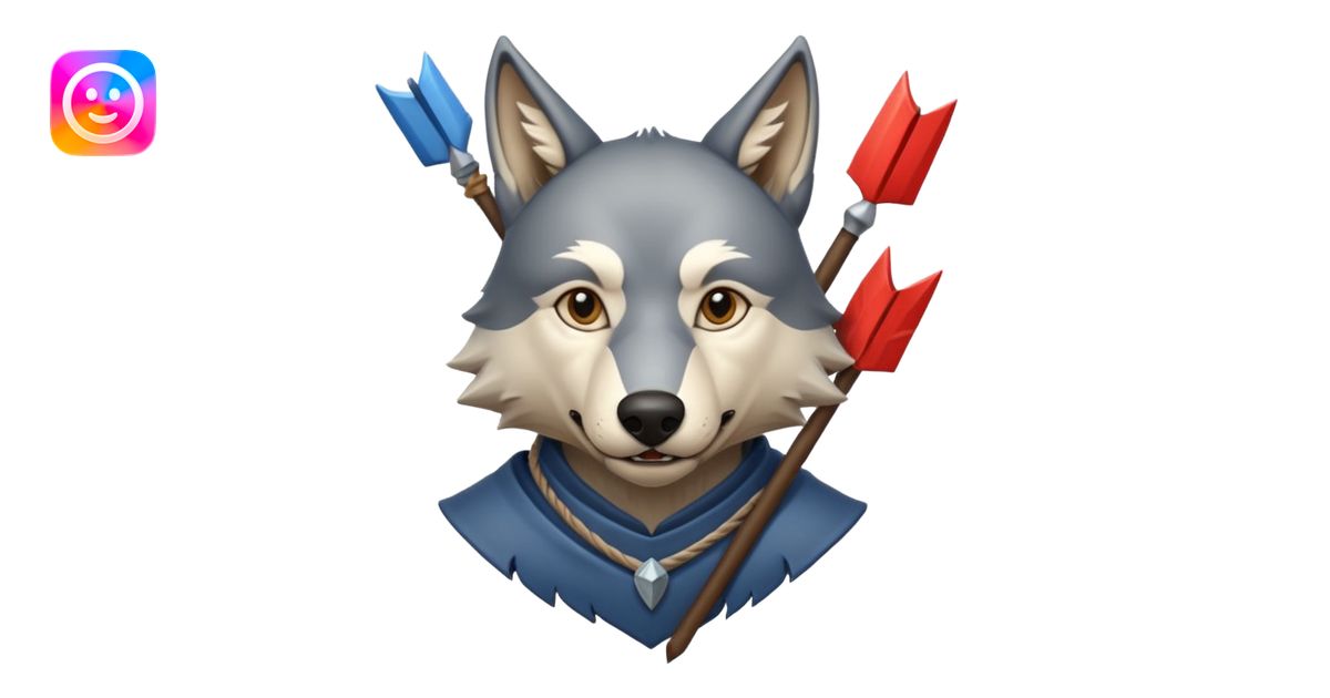 Medieval wolf stacked with arrows that and it had a sign in its mouth # ...
