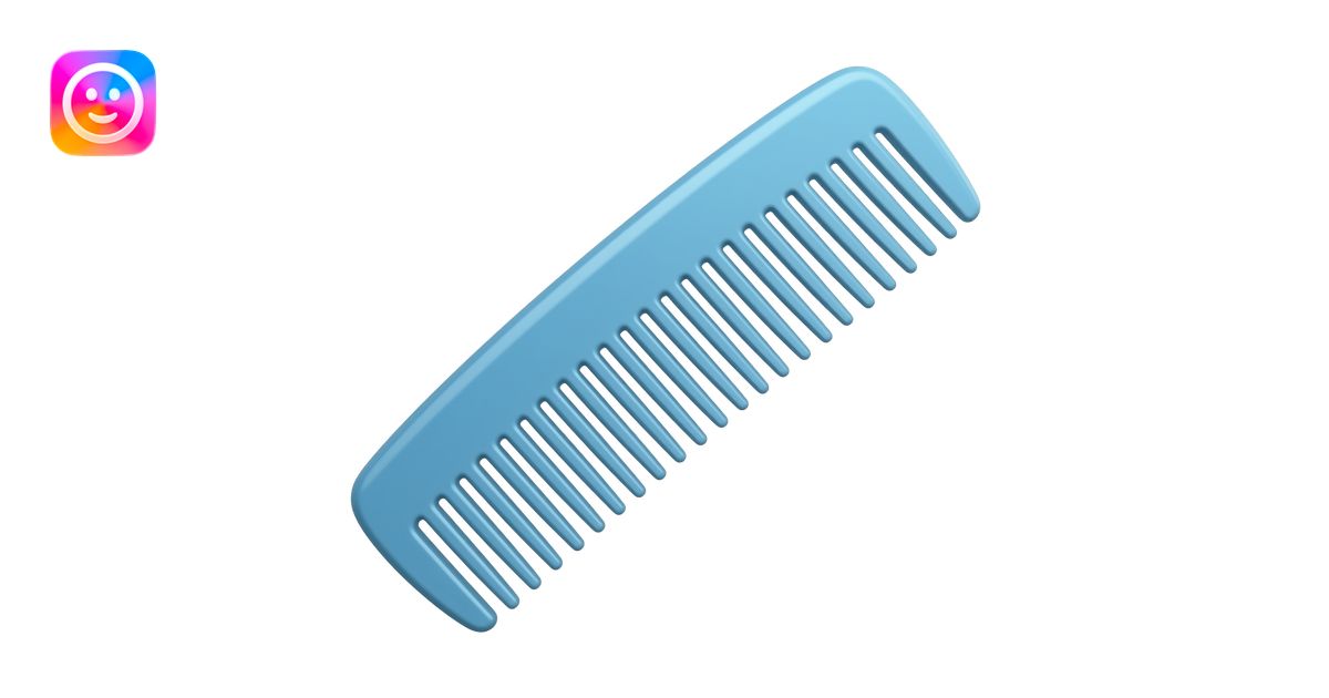 Simple blue hair comb. Classic emoji, subtle shading, matte colors ...