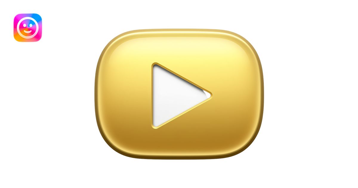 Gold YouTube play button emoji | AI Emoji Generator