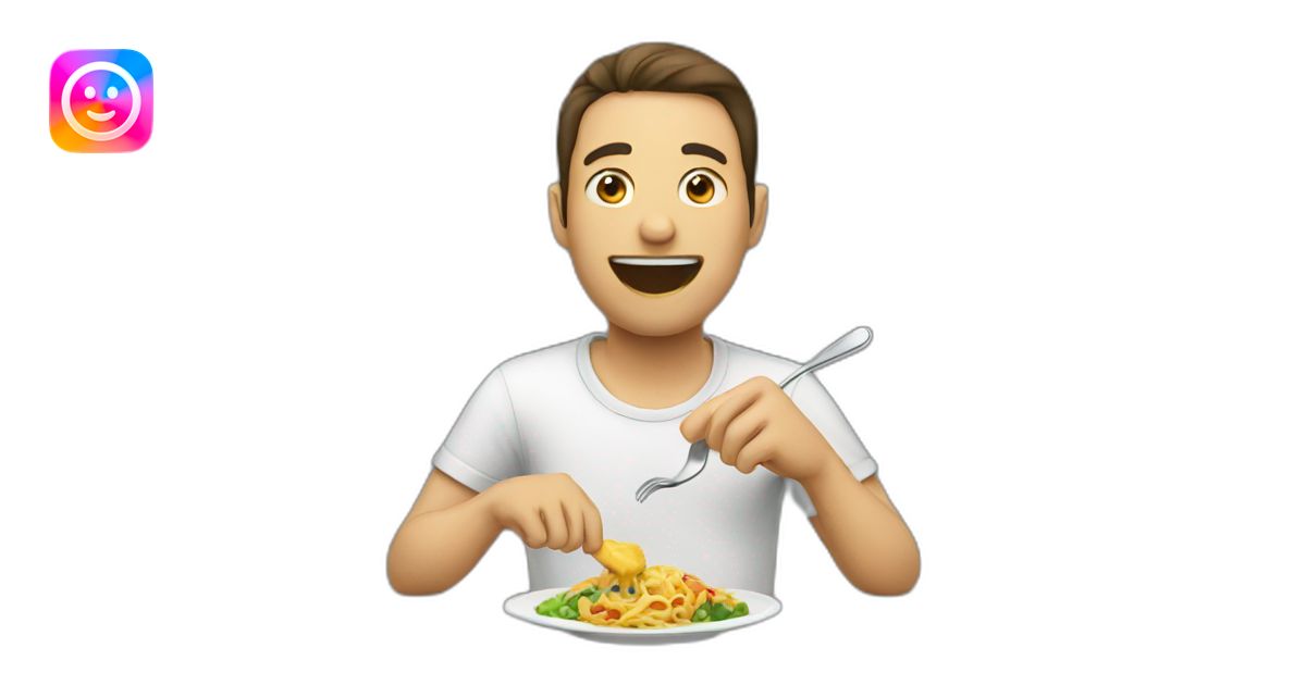 A man eating emoji | AI Emoji Generator