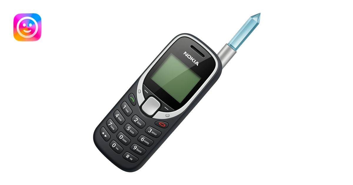an original style nokia mobile phone with antenna emoji | AI Emoji ...