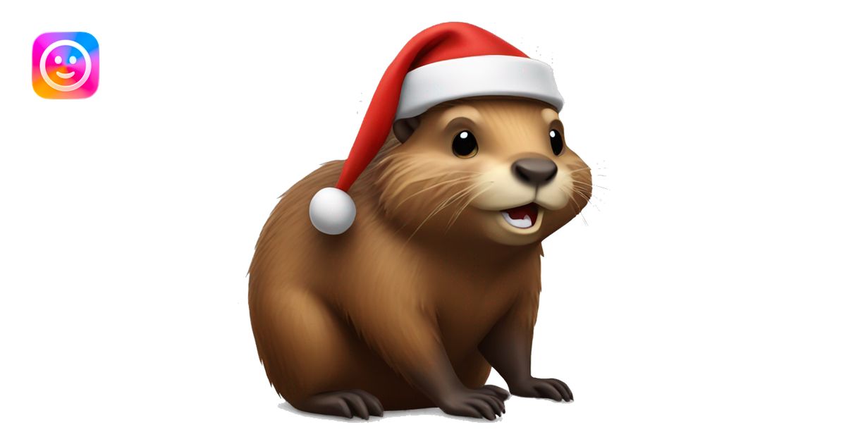 Beaver with Santa hat emoji | AI Emoji Generator