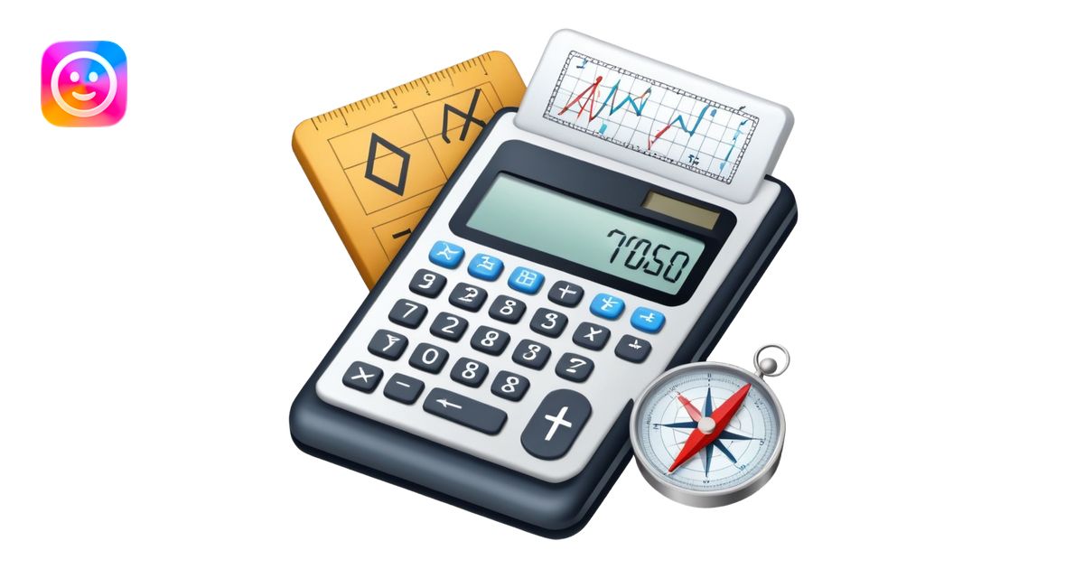 An icon featuring mathematical formulas, a calculator, and geometric ...