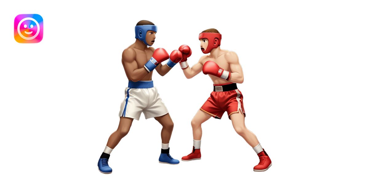 An icon showing two professional boxers in the middle of an intense ...