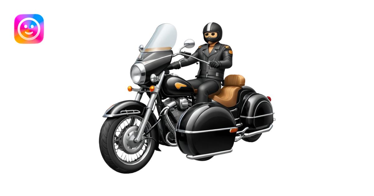 a motorcycle with a sidecar attached to the side emoji | AI Emoji Generator