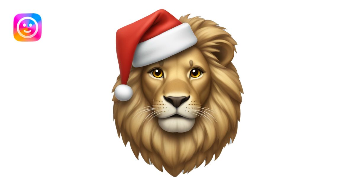 lion in santa claus hat emoji | AI Emoji Generator