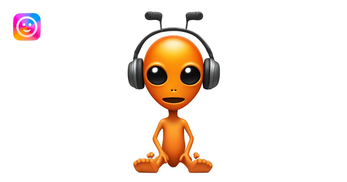 orange alien with 2 antennas, no limbs, and some orange headphones ...