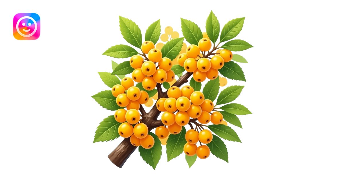 Photorealistic alycha tree: dense clusters of small yellow‑orange ...