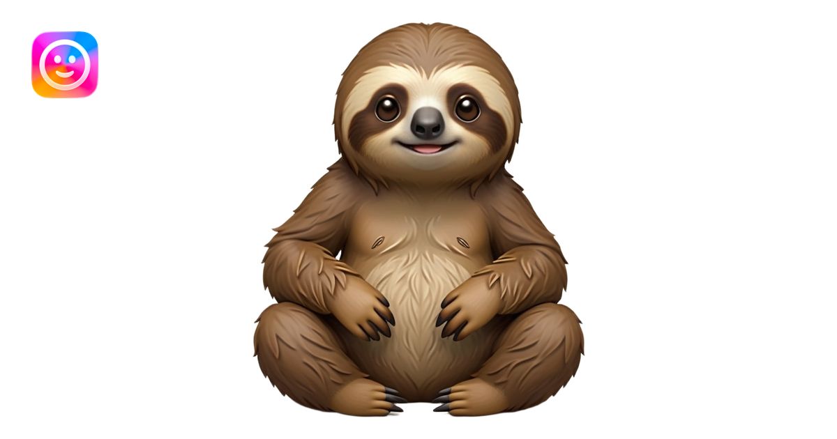 cinematic-sloth-realistic-full-body-sitting-emoji,-long-curved-claws ...