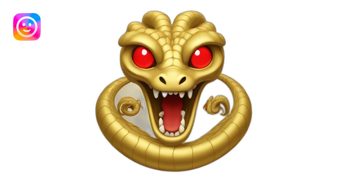 hydra with red eyes on gold emoji | AI Emoji Generator