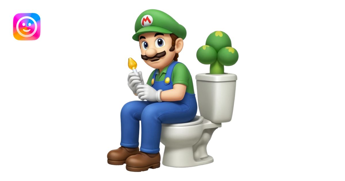Mario pooping on luigi emoji | AI Emoji Generator