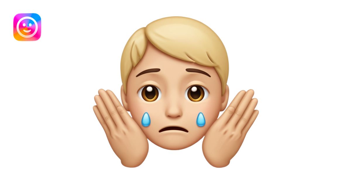 ios style praying crying emoji emoji | AI Emoji Generator