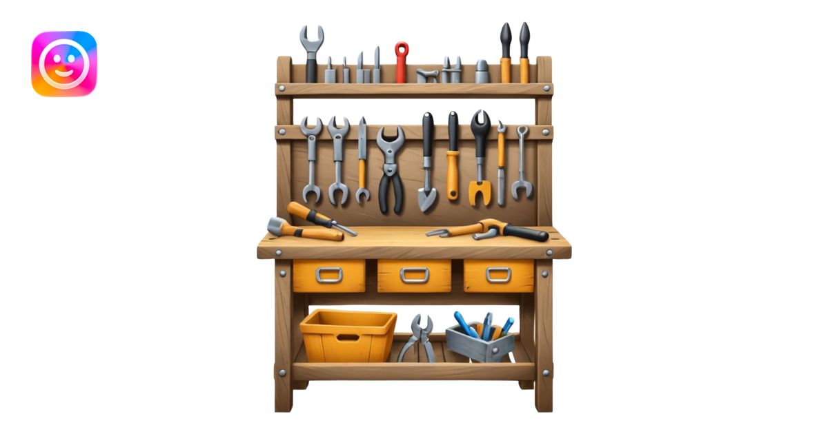 Wooden Tool Bench emoji | AI Emoji Generator