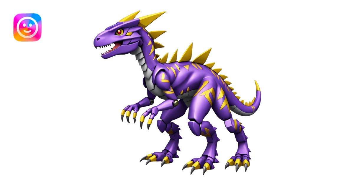 Cool Edgy Purple Yellow Digimon-Fakemon-Guilmon-Velociraptor-Dragon ...