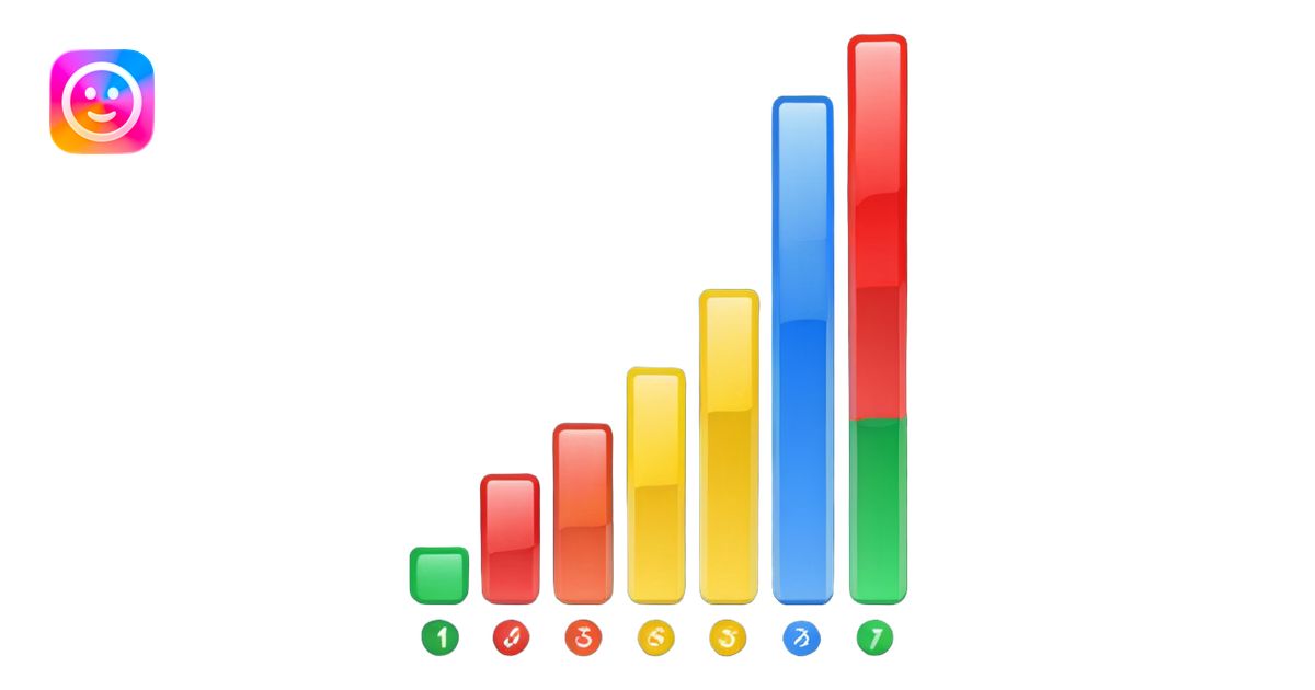 bar chart with Google colors emoji | AI Emoji Generator