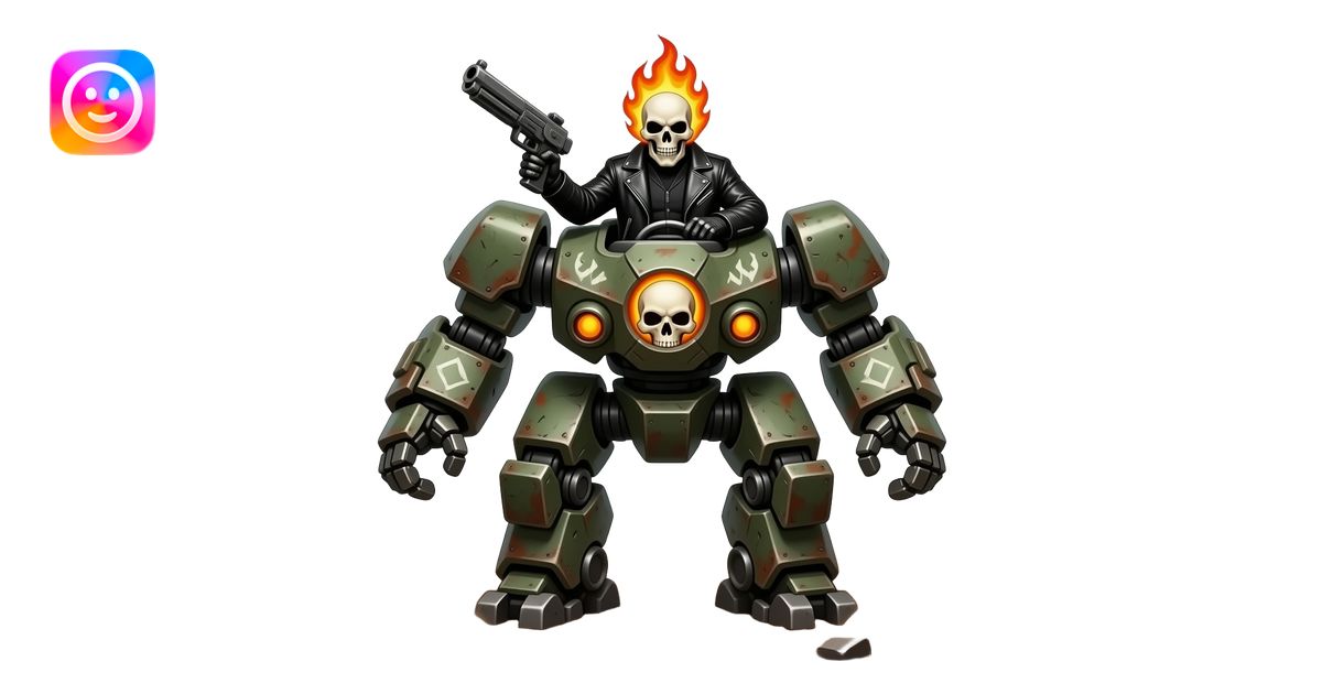 The marvel character Ghost Rider on a war robots frontiers robot as the ...