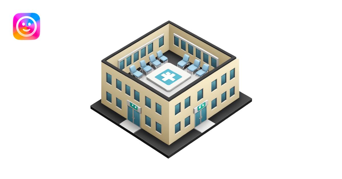 hospital isometric view emoji | AI Emoji Generator