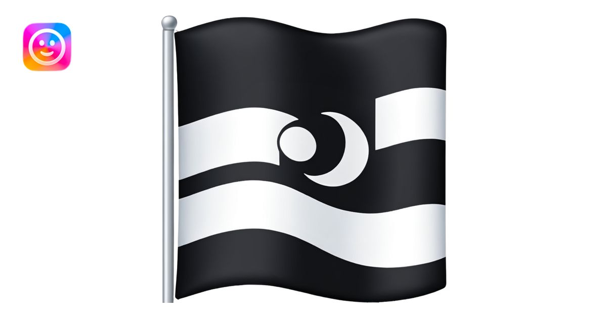 White flag with a black flag inside with a another white flag inside ...
