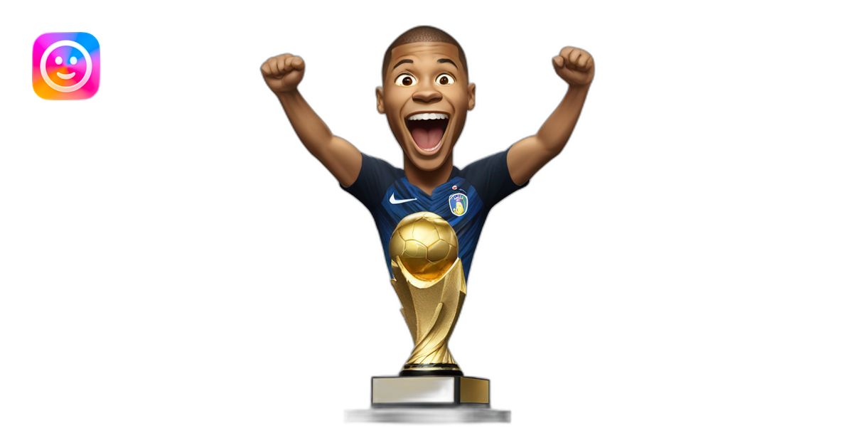 kylian mbappe, world cup, trophy, screaming, happy emoji | AI Emoji ...