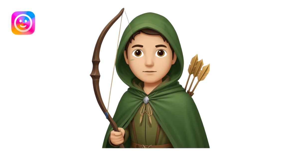 The classic hunter image with bow and arrow emoji | AI Emoji Generator