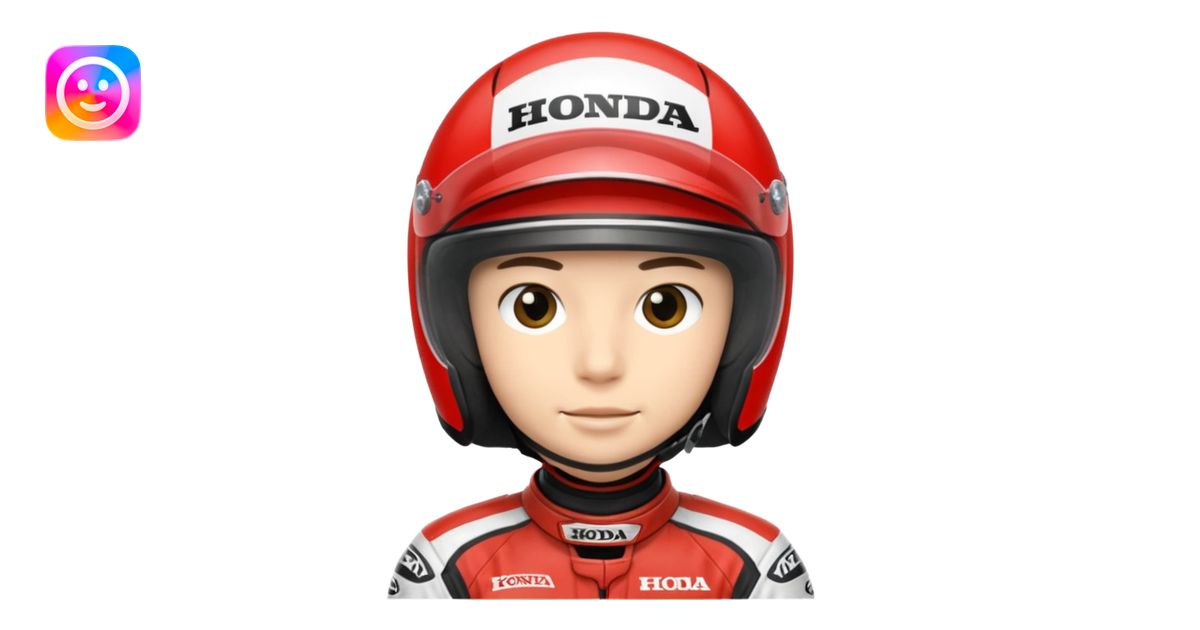 honda motorcycle racer with full face helmet emoji | AI Emoji Generator