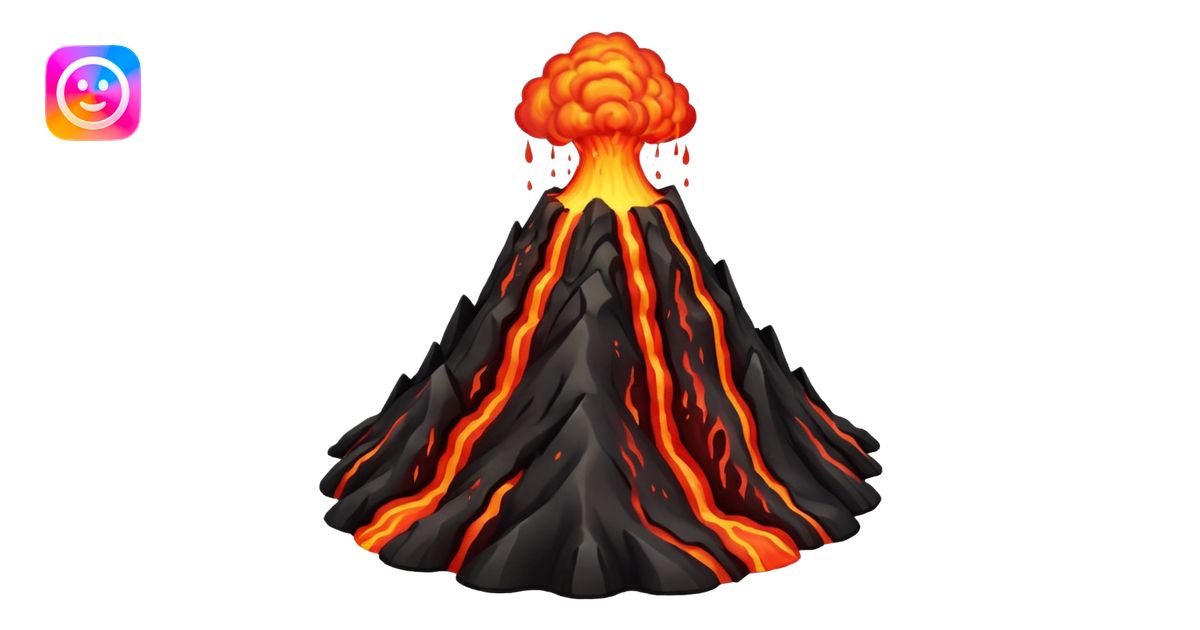 volcano with lava flow emoji | AI Emoji Generator