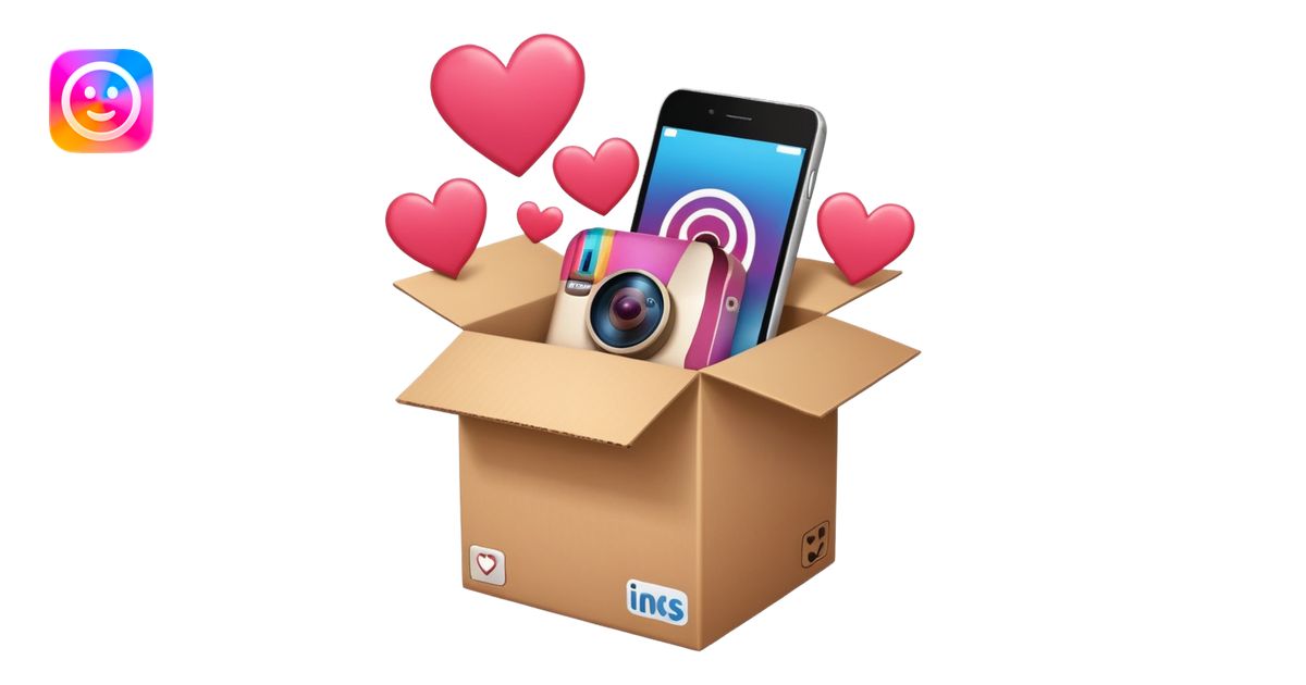 a box with an instagram logo on its face, open with swipe files inside ...