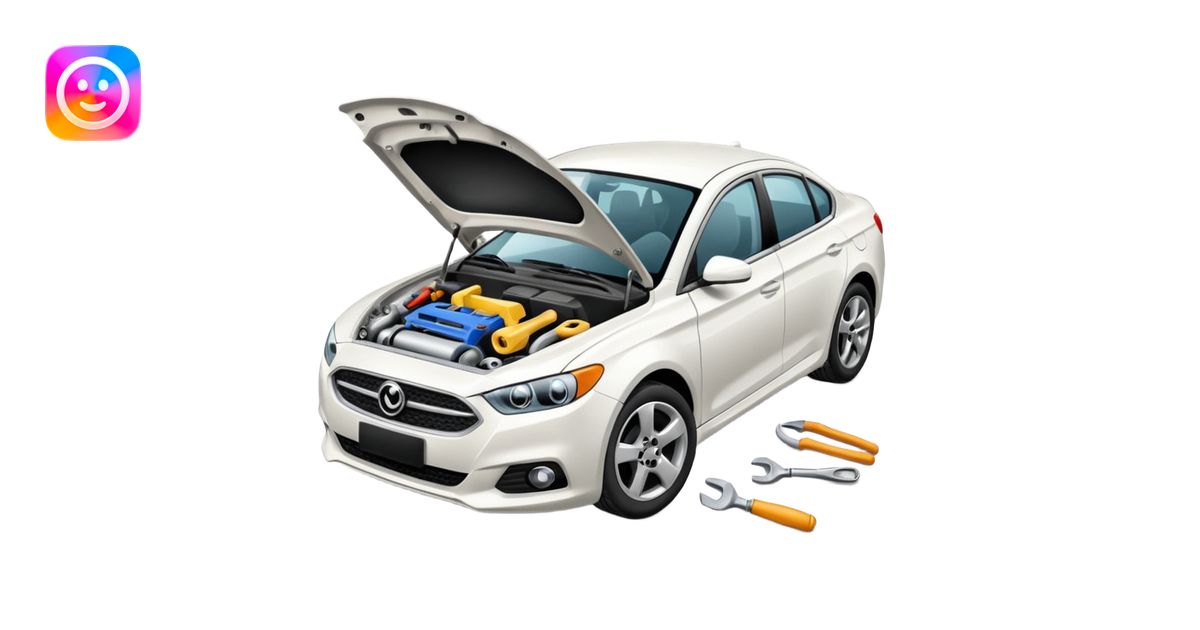 carro blanco en reparacion emoji | AI Emoji Generator