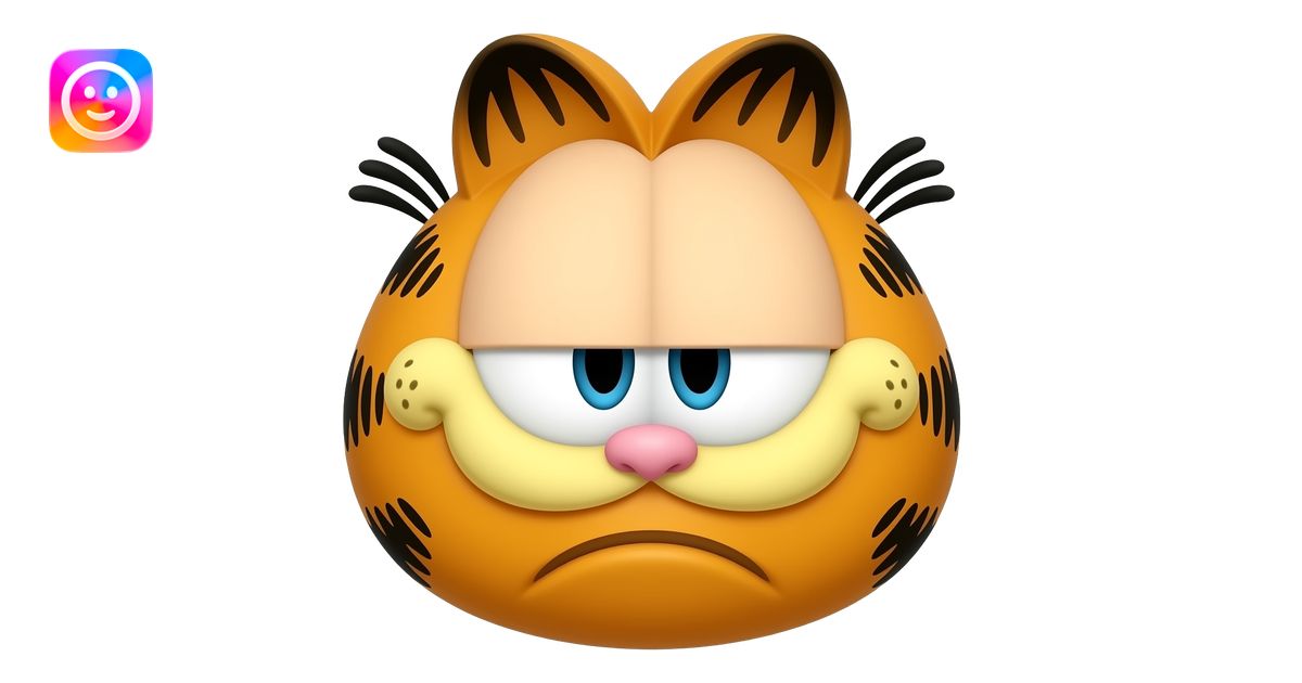 Garfield confused, face emoji | AI Emoji Generator