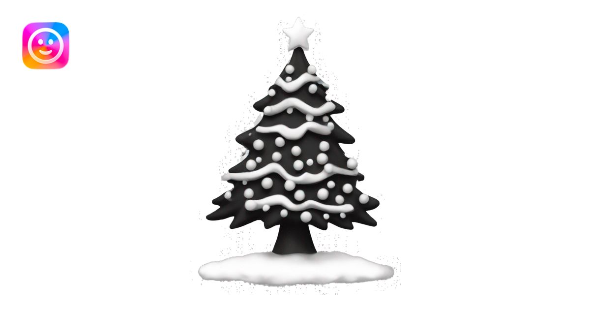 A black and white Christmas tree emoji | AI Emoji Generator