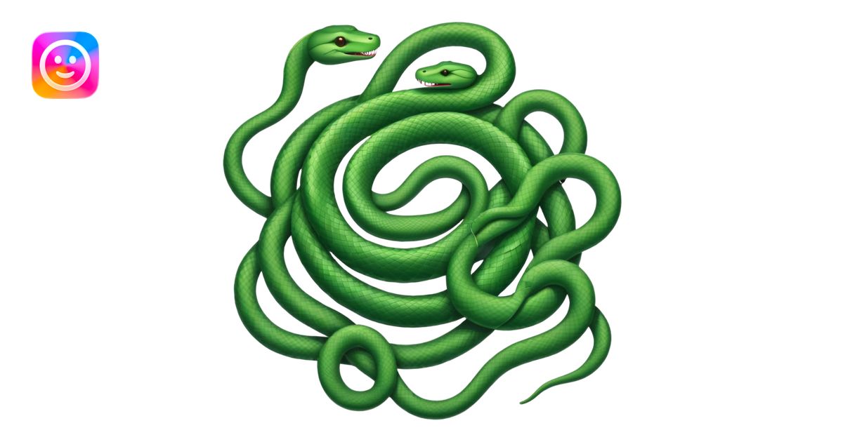 circle of snakes, multiple snakes arranged in a circular pattern emoji ...