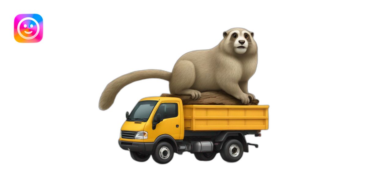 Camion sur une marmotte emoji | AI Emoji Generator