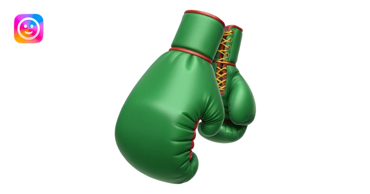 singular gree boxing glove with the back facing frontwards and pointed ...
