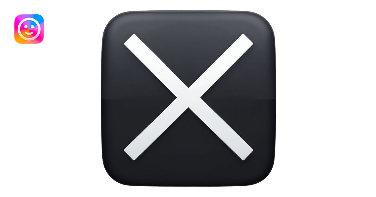 Crossed out symbol, x mark in a square emoji | AI Emoji Generator