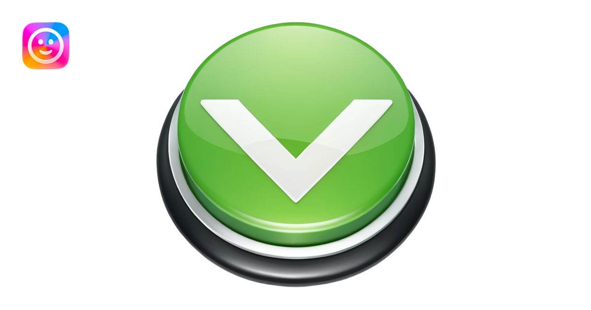 Green circular checkmark icon, white check symbol in center, glossy 3D ...