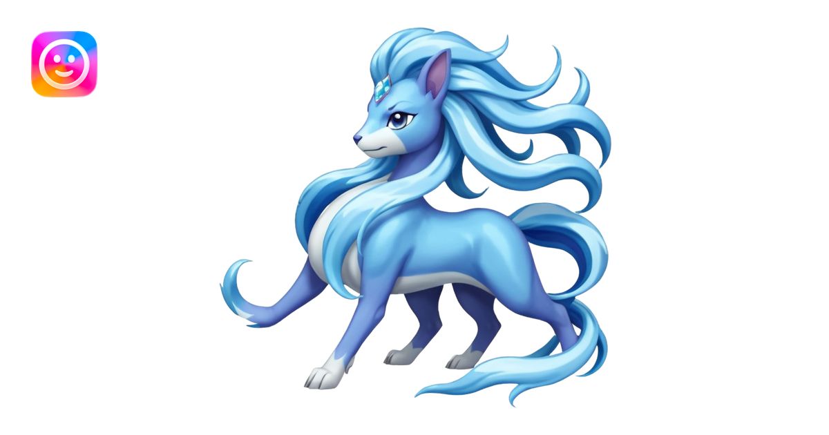 Pokemon legendary Suicune emoji | AI Emoji Generator